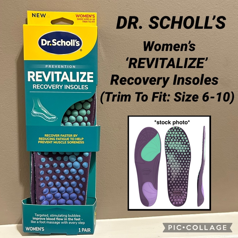 NWT Women’s DR. SCHOLL’S ‘Revitalize’ Recovery Insoles (Trim To Fit: Size 6-10)